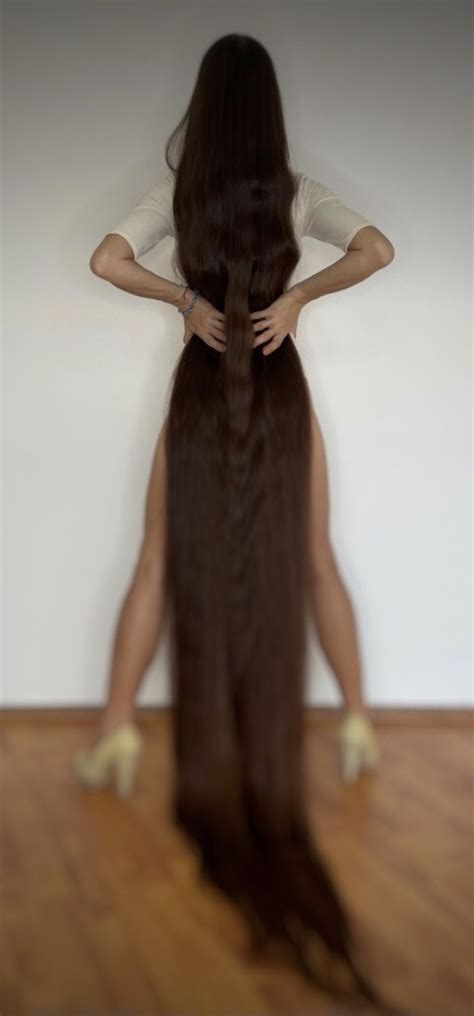 Super Very Long Hair Sliding Alechka Nasyrova Queen Of Super Long Hair