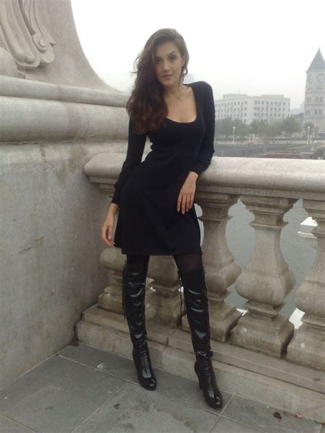 Black Dress And Shiny Boots Fashion4day