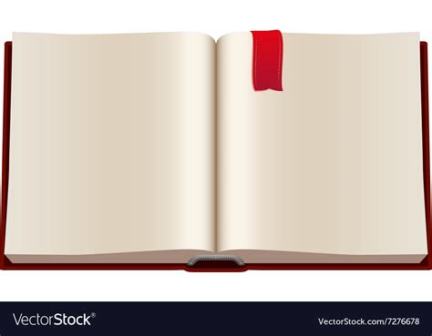 Open Book With Red Bookmark Royalty Free Vector Image