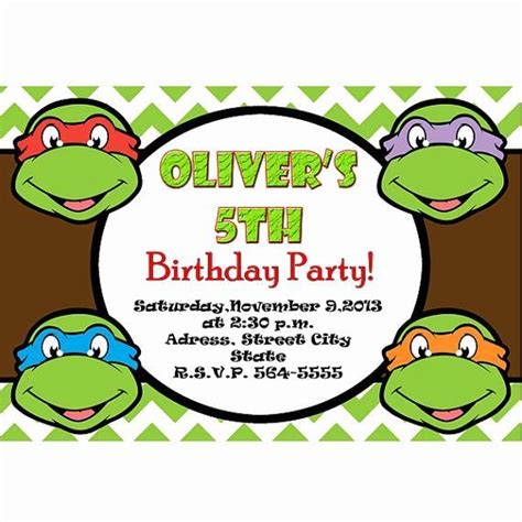 Awesome Ninja Turtle Birthday Invitations Template Ninja Turtle