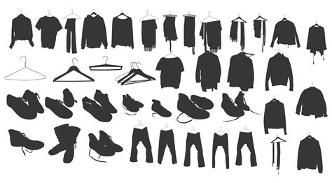 Clothing Shoes Silhouette Silhouette Vector Silhouette Vector Clothes