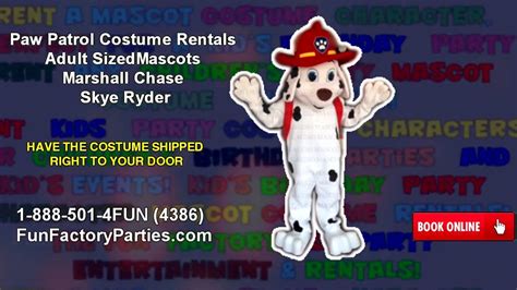 Paw Patrol Costume Rentals Adult Sized Mascots Marshall Chase Skye