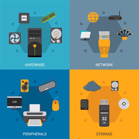 Computer Parts Set 434658 Vector Art At Vecteezy