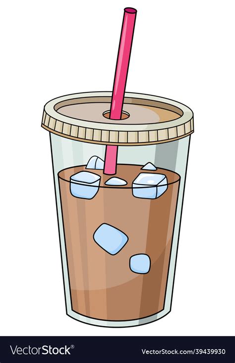 Iced Coffee Cup Cartoon Royalty Free Vector Image