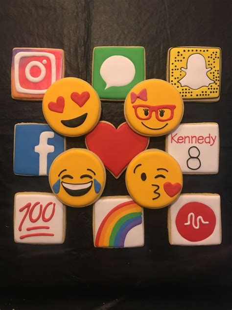 Social Media And Emojis Is Where Its At Creative Cookies Christian Birthday Parties