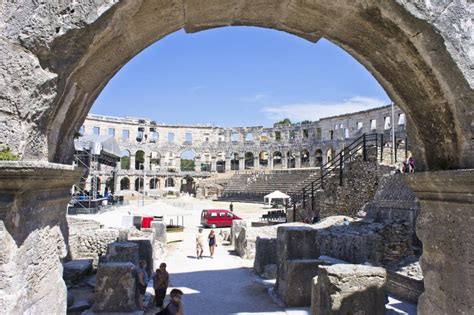 Pula Roman Amphitheatre View Croatia Balkans Europe Editorial Stock