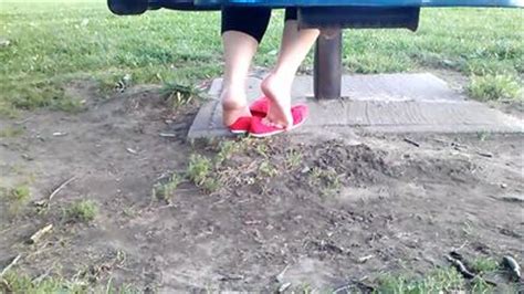 Shoeplay At The Park 4 Red Toms Shoeplay Fantasies By Nylon Girl Clips4sale