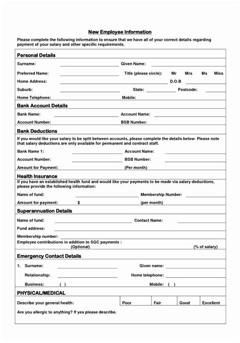 New Hire Form Template Awesome 99 New Hire Form Template 12 New Hire