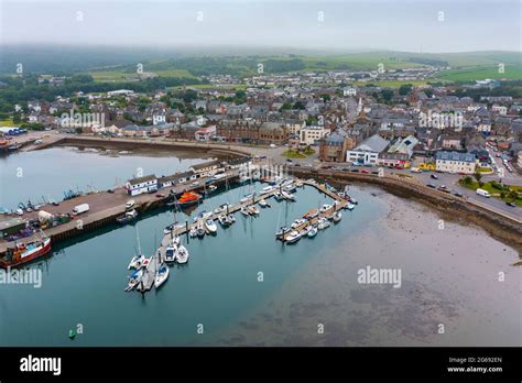 Aerial View From Drone Of Campbeltown And Harbour On Kintyre Peninsula