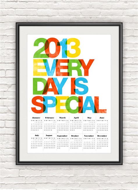 2013 Calendar Poster Helvetica Typography Poster Letterpress Style