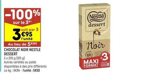 Promo Chocolat Noir Nestl Dessert Chez Leader Price Icatalogue Fr