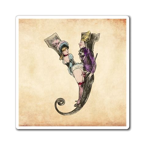 Magnet Featuring The Letter Y From The Erotic Alphabet 1880 By Frenc Flashback Shop