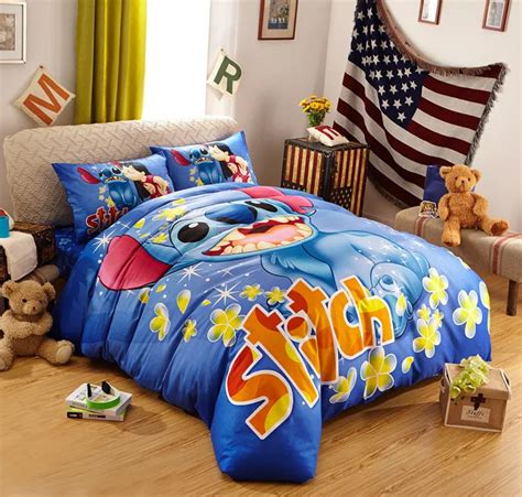Lilo And Stitch Bedding Queen Size Kids Bed Set 100 Cotton Bedclothes