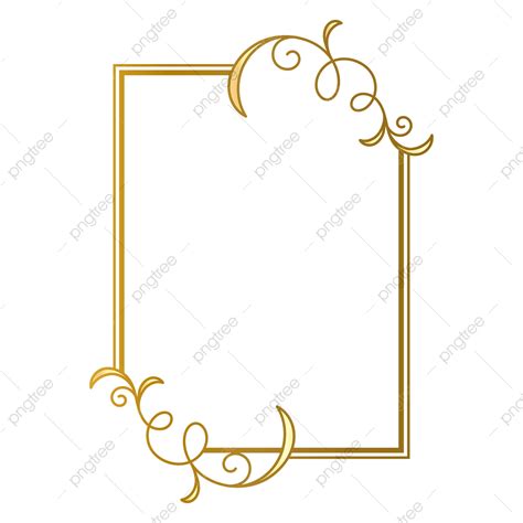 Gold Rectangle Frame Vector Png Images Classic Gold Rectangle Frame