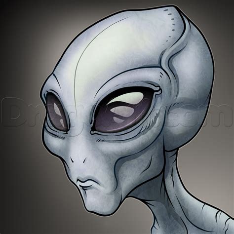 How To Draw A Gray Alien The Grays Step By Step Aliens Sci Fi Free