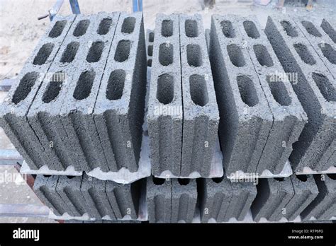 Stacking Of Concrete Blocks Laying On The Floor Stock Photo Alamy