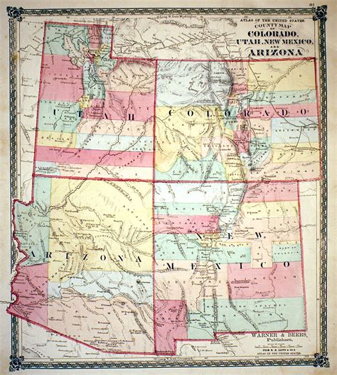 C Colorado Utah New Mexico And Arizona Lloyd M Antique