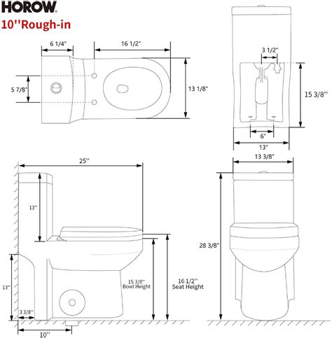 Horow Hwmt 8733 Small Compact One Piece Toilet For Bathroom Powerful