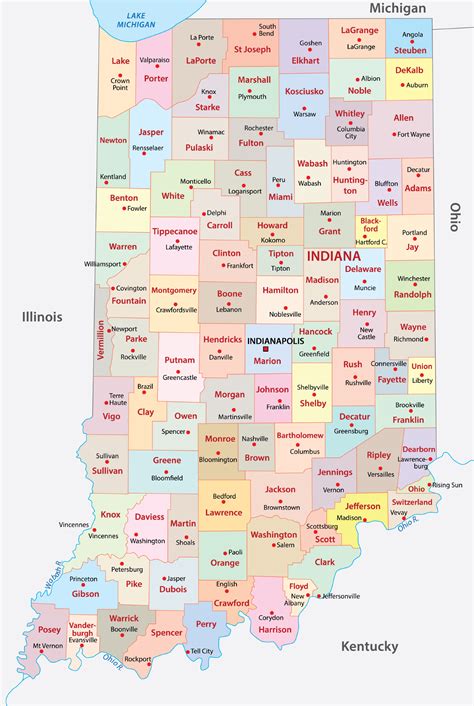 Indiana Counties Map Mappr