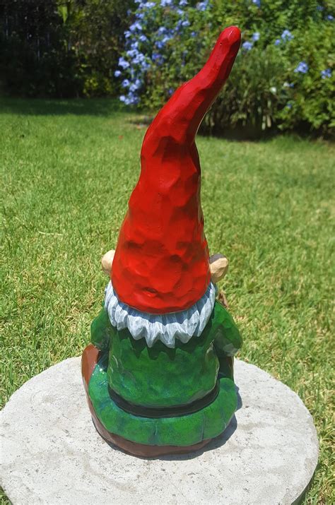 LARGE 12 Gnome Garden Gnome 100 Solid Cement Garden Etsy
