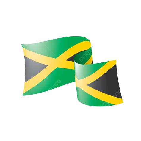 Vector Illustration Of The Jamaican Flag Against A White Backdrop Vector Flag Flying