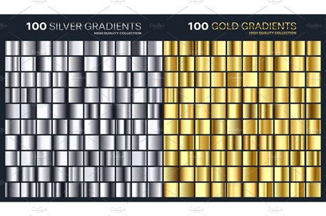 Goldsilver Gradientpatterntemplateset Of Colors For Design
