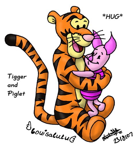 Tigger And Piglet Hug By Louisalulu On Deviantart