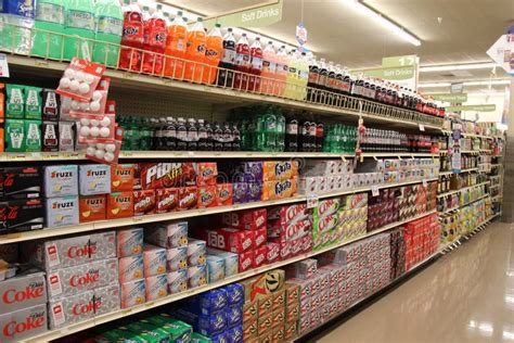 Grocery Store Variety Of Soda Editorial Stock Image Image Of Assorted