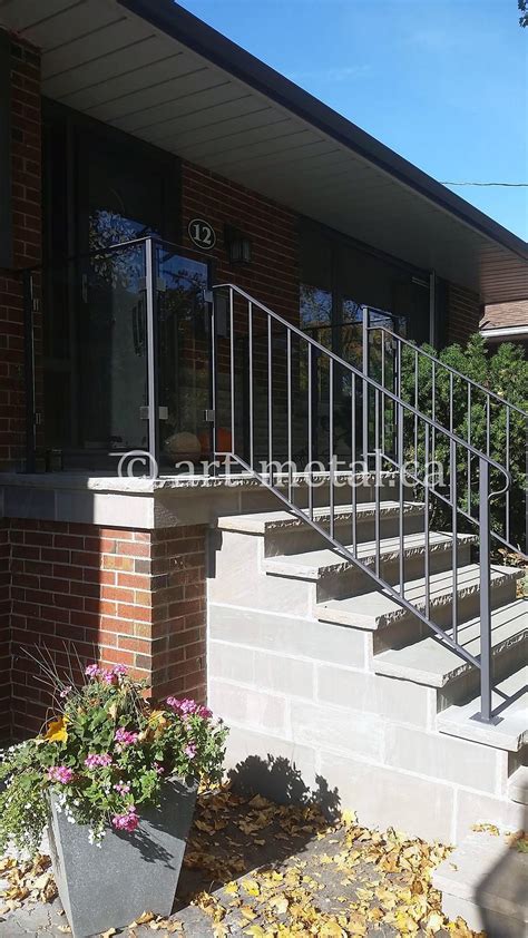 Metal Exterior Stair Railings Safe Steps And Handrails