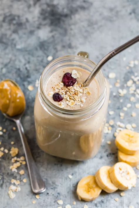 Oatmeal Smoothie With Peanut Butter And Banana