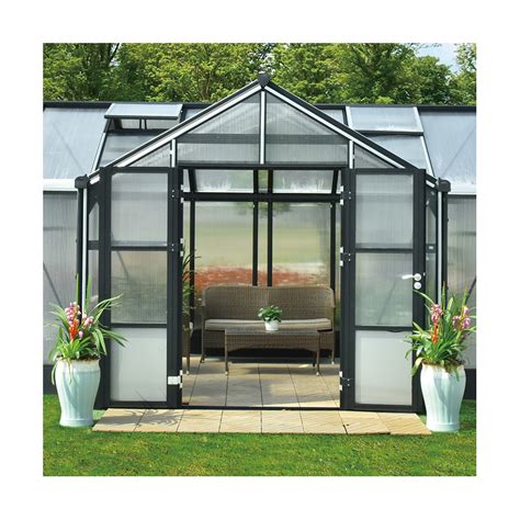 Luxury Hobby Clear Glass Greenhouse Greenhouse Kits With Pc Heavy Duty Aluminum Frame 14x14ft