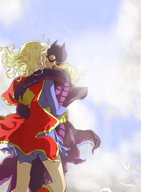 Batgirl X Supergirl Superhero Art Batgirl Anime Girlxgirl