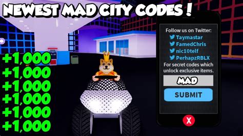 Every Working Code For Mad City Roblox Mad City Youtube