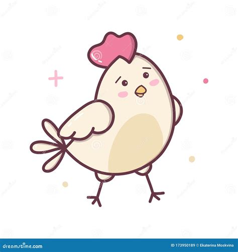 Cute Rooster Kawaii Stock Vector Illustration Of Japanese 173950189