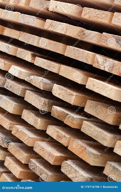 Wooden Planks Air Drying Timber Stack Stock Photo Image Of