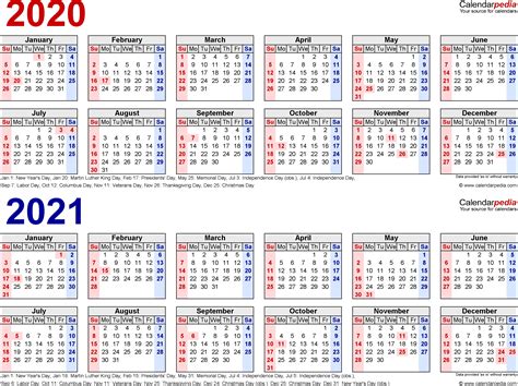 3 Year Calendar 2020 To 2021 Month Calendar Printable