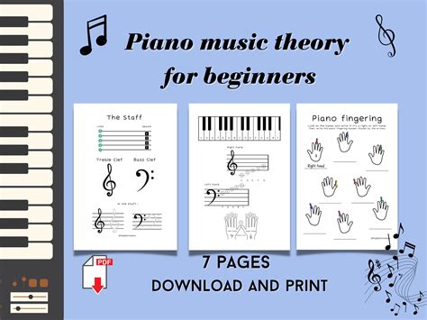 Piano Basics Music Theory For Beginners Music Lessons Etsy Uk