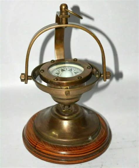 Brass Gimbal Antique Compass Ships Binnacle Gimballed Compass With
