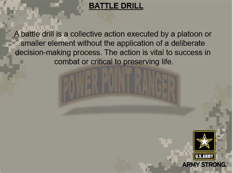 Battle Drills Powerpoint Ranger Pre Made Military Ppt Classes