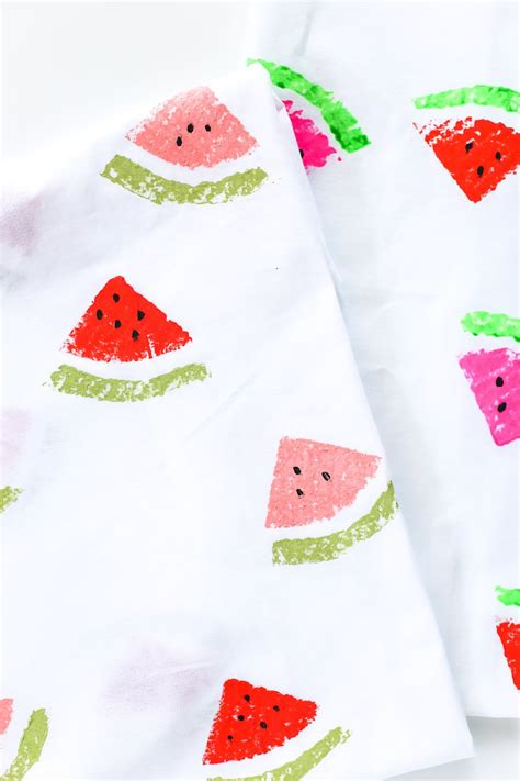 Watermelon Sponge Stamped Tea Towels