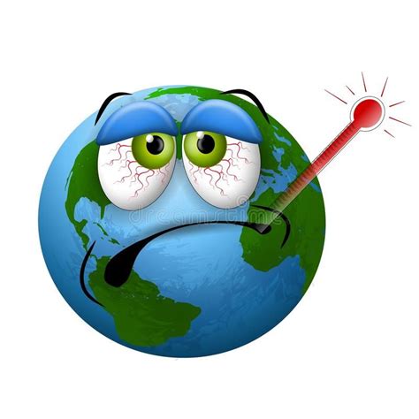 Sick Planet Earth Thermometer An Illustration Featuring The Planet