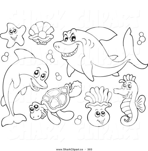 Sea Animals Worksheets For Kids Sketch Coloring Page