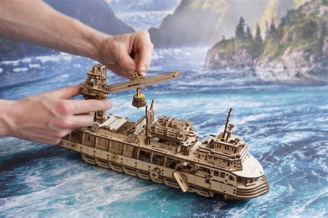 Ugears 3d Puzzles Research Vessel Diy Model Ship 3d Exclusive