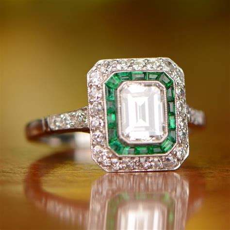 Carat Emerald Cut Diamond Engagement Ring Surrounded By Etsy
