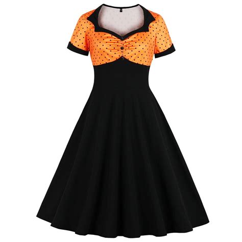 Wipalo S 4xl Plus Size Vintage Dress Women Polka Dot Print Sexy Square Collar Retro Party Dress