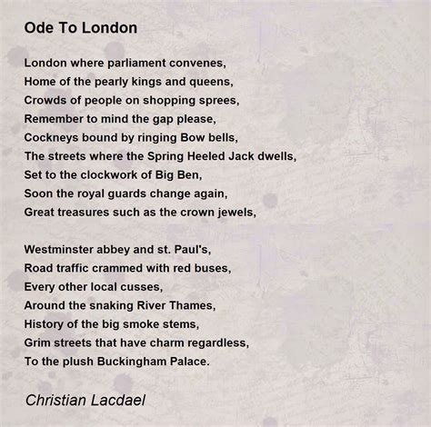 Ode To London Poem By Christian Lacdael Poem Hunter