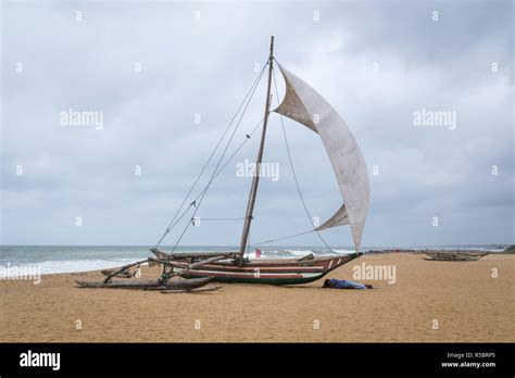 Traditional Catamaran At Beach In Negombo Sri Lanka Stock Photo Alamy