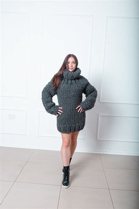 Huge Oversized Knit Sweater Chunky Knit Sweater Winter Wool Etsy