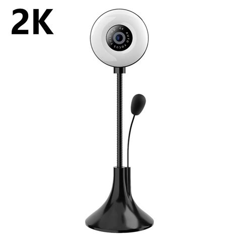 Webcam With Ring Light 2k Webcam With Microphone Usb Webcam Compatible With Pc Desktop Laptop
