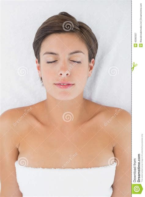 Beautiful Woman Lying On Massage Table At Spa Center Stock Image Image Of Room Adult 42582327